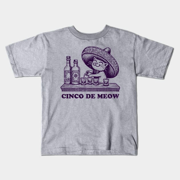 Cinco de Meow Kids T-Shirt by Public Syndrome